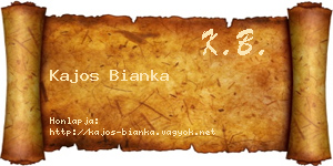 Kajos Bianka névjegykártya