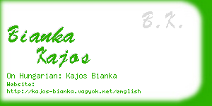 bianka kajos business card